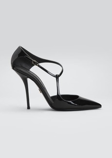 Dolce & Gabbana Dolce&Gabbana Pointed Patent Leather Ankle-Strap Pumps