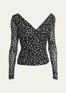 Dolce & Gabbana Dolce&Gabbana Polka-Dot Tulle Wrap Top