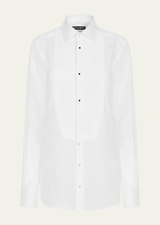 Dolce & Gabbana Dolce&Gabbana Popeline Button-Front Shirt with Pleated Bib