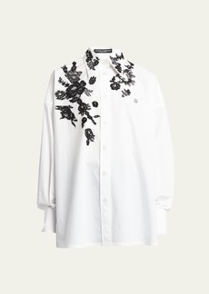 Dolce & Gabbana Dolce&Gabbana Poplin Button-Front Shirt with Floral Lace Detail