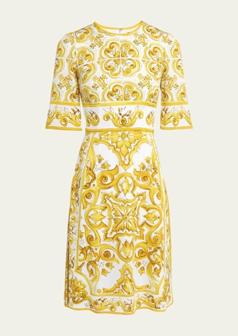 Dolce & Gabbana Dolce&Gabbana Printed Charmeuse A-line Dress