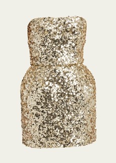 Dolce & Gabbana Dolce&Gabbana Sequined Strapless Structured Mini Dress