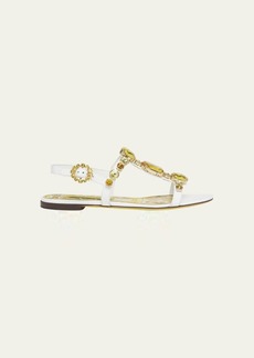 Dolce & Gabbana Dolce&Gabbana Stone Embellished Leather Sandals