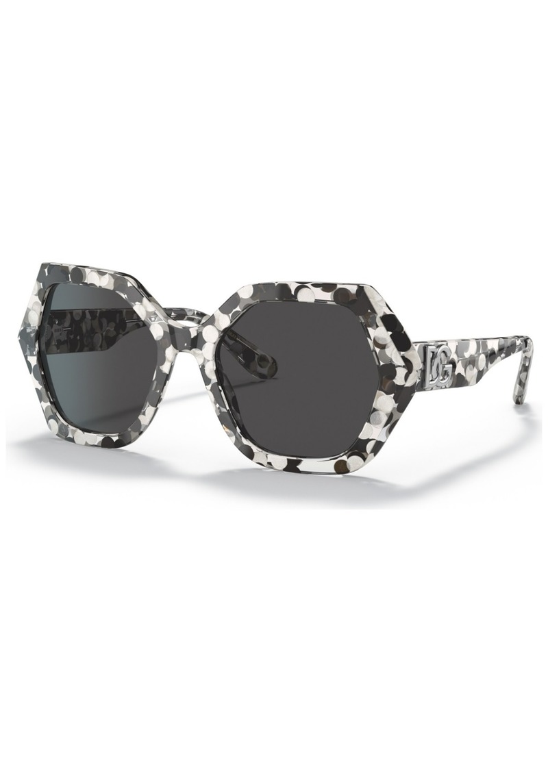 Dolce & Gabbana Dolce&Gabbana Women's Sunglasses, DG4406 - Black, White Bubble