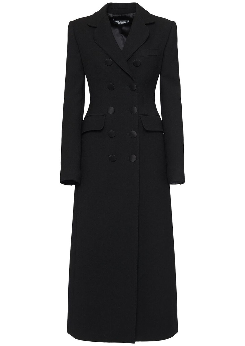 Dolce & Gabbana Double Breast Crepe Long Coat