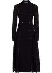 Dolce & Gabbana cordonetto-lace belted coat