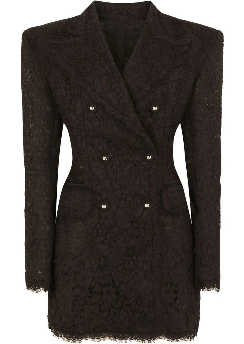 Dolce & Gabbana cordonetto-lace double.breasted blazer