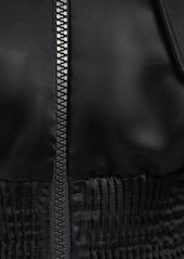 Dolce & Gabbana Draped Satin Cropped Bomber Jacket