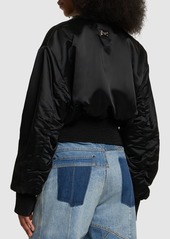 Dolce & Gabbana Draped Satin Cropped Bomber Jacket