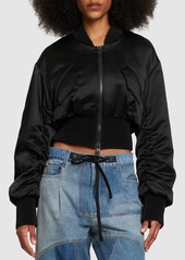 Dolce & Gabbana Draped Satin Cropped Bomber Jacket