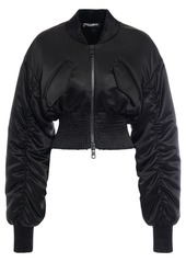 Dolce & Gabbana Draped Satin Cropped Bomber Jacket