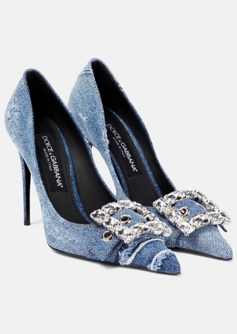 Dolce & Gabbana Embellished denim pumps