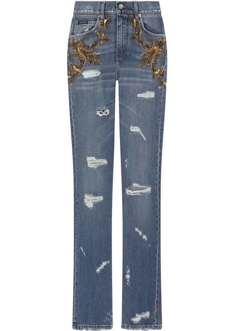 Dolce & Gabbana embellished flared jeans