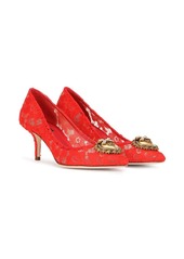 Dolce & Gabbana Heart plaque lace pumps