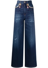 Dolce & Gabbana embellished wide-leg jeans