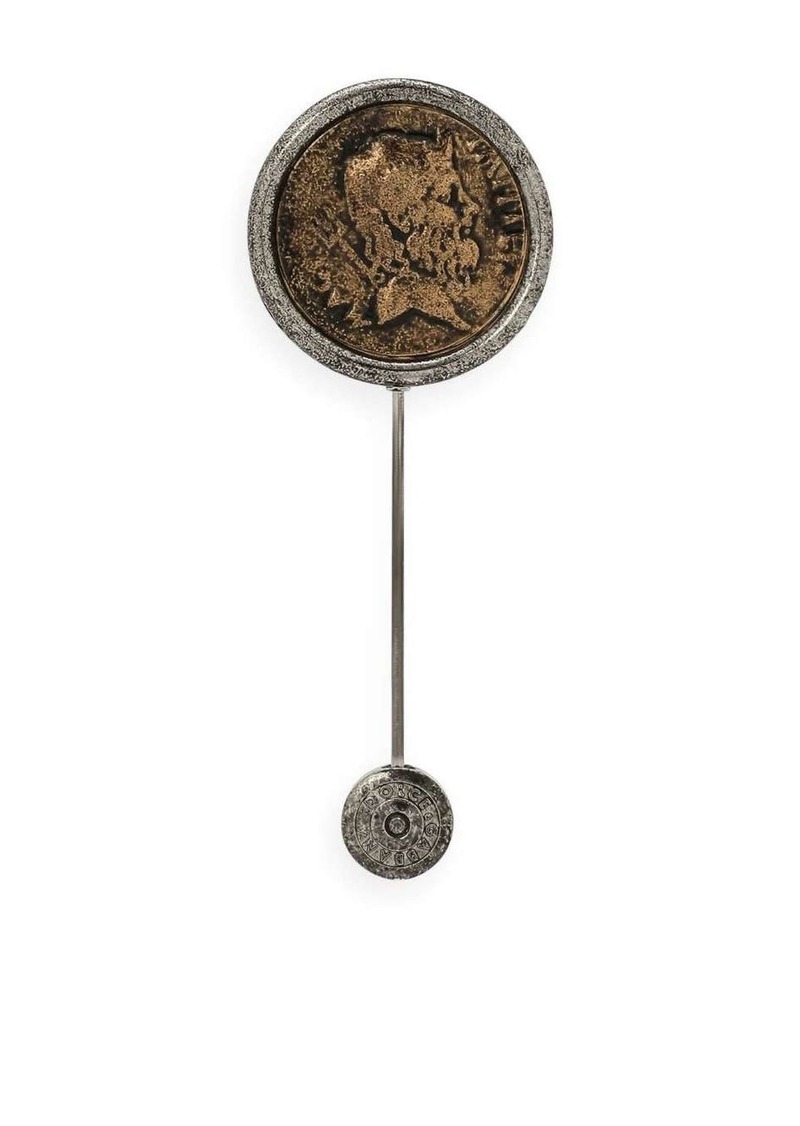 Dolce & Gabbana engraved coin brooch