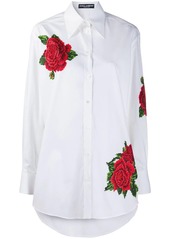 Dolce & Gabbana rose-embroidered cotton poplin shirt