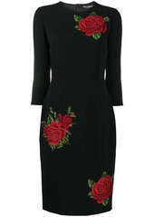 Dolce & Gabbana rose-embroidered sheath dress