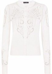 Dolce & Gabbana openwork-embroidery silk cardigan