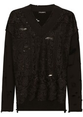 Dolce & Gabbana embroidered tulle sweatshirt