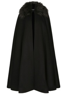 Dolce & Gabbana faux-fur collar cape
