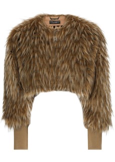 Dolce & Gabbana faux-fur cropped jacket