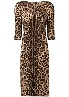 Dolce & Gabbana leopard-print midi dress
