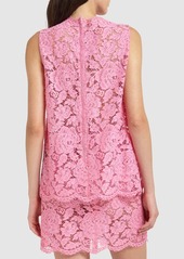 Dolce & Gabbana Floral & Dg Lace Sleeveless Top