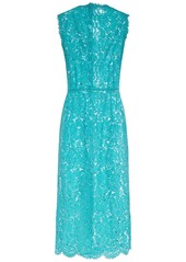 Dolce & Gabbana Floral & Dg Stretch Lace Midi Dress