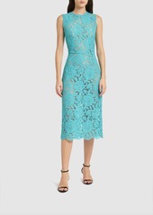 Dolce & Gabbana Floral & Dg Stretch Lace Midi Dress