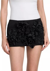 Dolce & Gabbana Floral Appliqué Micro Miniskirt