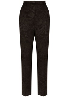 Dolce & Gabbana floral-jacquard tapered-leg trousers