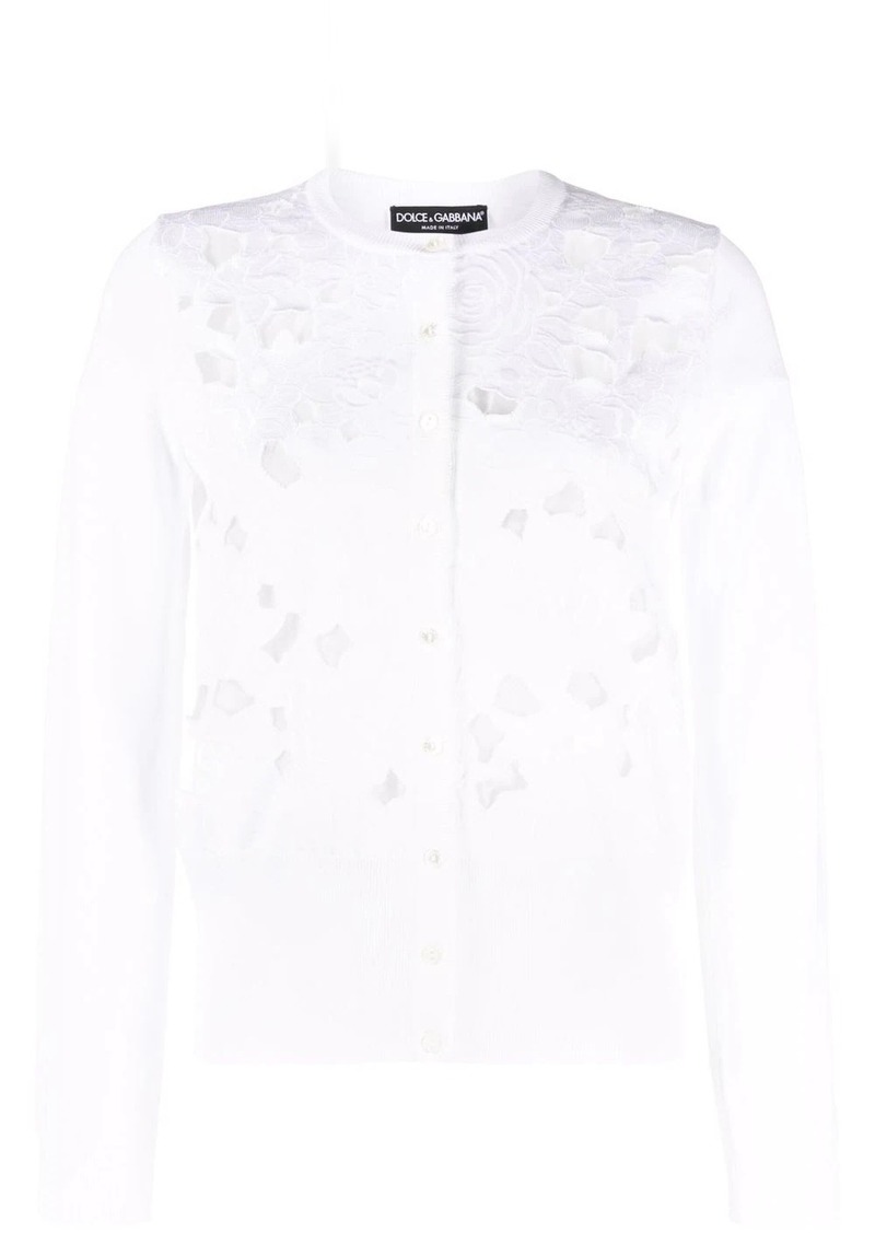 Dolce & Gabbana floral-embroidery openwork cardigan