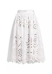 Dolce & Gabbana Floral Eyelet Midi-Skirt