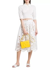 Dolce & Gabbana Floral Eyelet Midi-Skirt