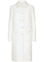 Dolce & Gabbana floral-jacquard belted coat