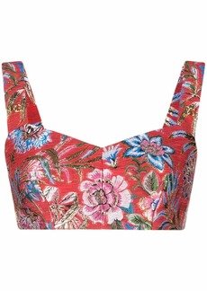 Dolce & Gabbana floral jacquard bustier-style top