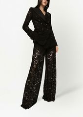 Dolce & Gabbana Turlington lace-detail double-breasted blazer