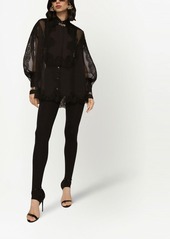 Dolce & Gabbana lace-trim organza tuxedo shirt