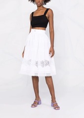 Dolce & Gabbana floral lace flared midi skirt