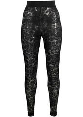 Dolce & Gabbana floral-lace logo-waistband leggings