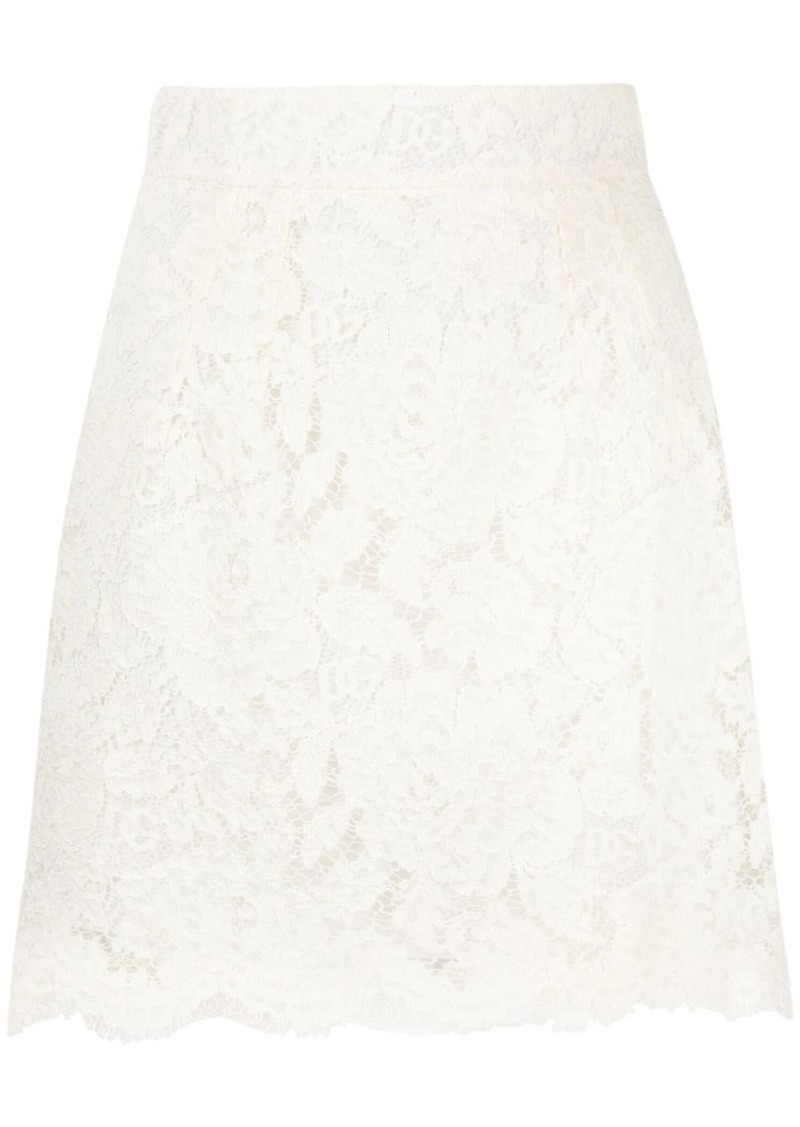 Dolce & Gabbana floral-lace miniskirt