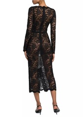 Dolce & Gabbana Floral Lace Sheath Midi-Dress