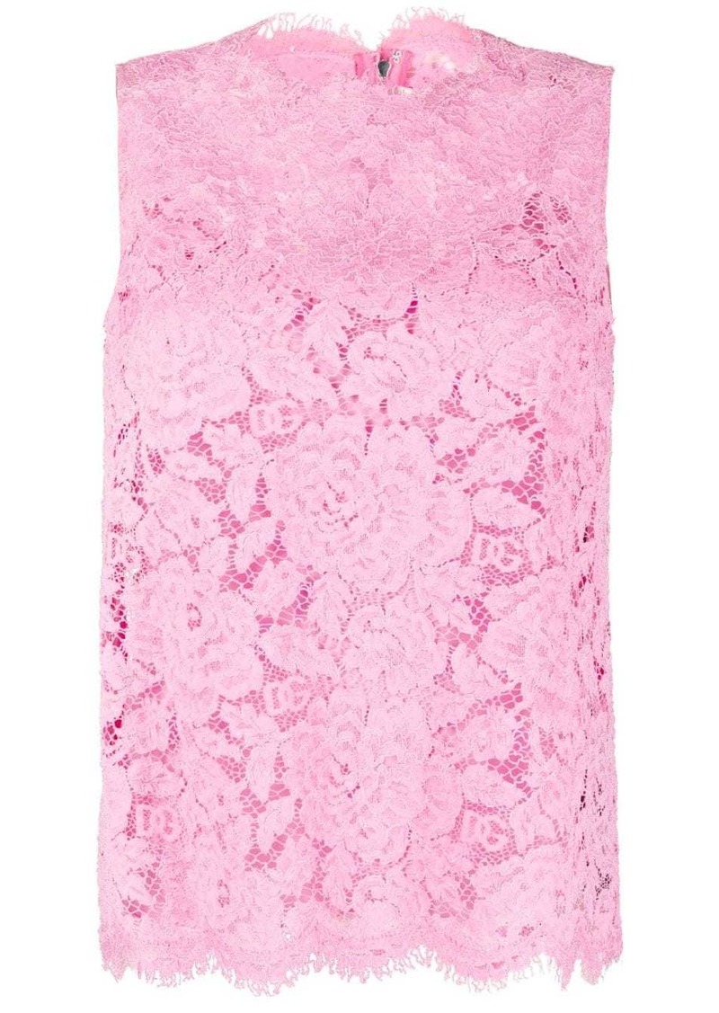 Dolce & Gabbana floral lace sleeveless top