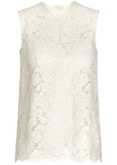 Dolce & Gabbana floral-lace sleeveless top