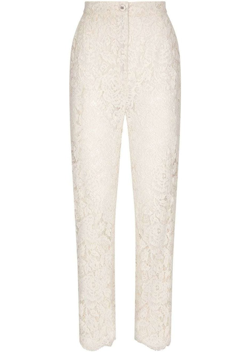 Dolce & Gabbana floral-lace trousers