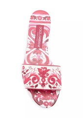 Dolce & Gabbana Floral Leather Slides