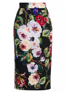 Dolce & Gabbana Floral Pencil Midi-Skirt