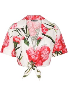 Dolce & Gabbana floral-print cropped shirt