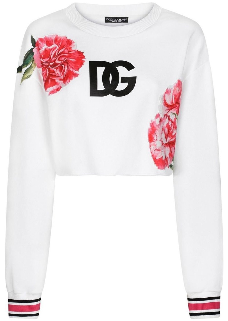 Dolce & Gabbana floral-print long-sleeved jumper